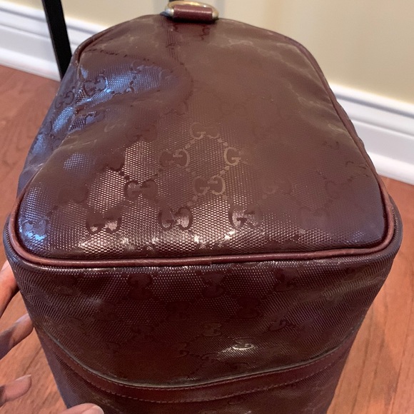 Authentic Gucci Imprime Monogram Medium Joy Boston Bordeaux - Picture 11 of 15